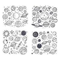 doodle space hand drawn abstract shape vector