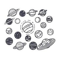 doodle space hand drawn abstract shape vector