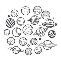 doodle space hand drawn abstract shape vector