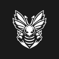 personaje de logotipo de esport de abeja enojada vector