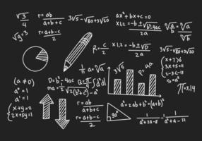 ilustración de fondo de pizarra de matemáticas realista de vector