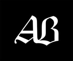 Initial letter ab logo design template. Initial ab alphabet logo design template vector. Creative Letter AB logo design black and white vector