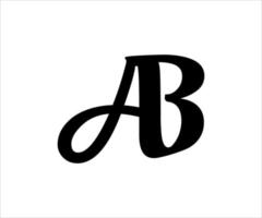 Alphabet logo design. Alphabet AB, initial Letter Monogram Icon Logo vector illustration. Creative Letter AB logo design black and white