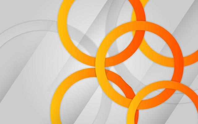 geometric background with abstract orange and grey circles.