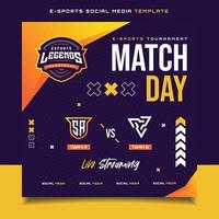 Match Day E-sports Gaming Banner Template for social media Flyer with Logo vector