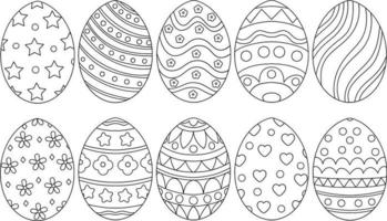 Easter Egg Outline Set vector
