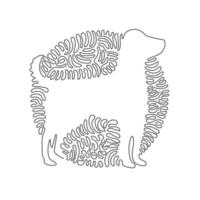 dibujo de una sola línea rizada del arte abstracto de un perro lindo. dibujo de línea continua ilustración vectorial de diseño gráfico de animales domésticos amistosos para icono, símbolo, logotipo de la empresa, decoración de paredes de afiches vector