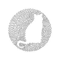 Continuous curve one line drawing of cute funny cat abstract art in circle. Single line editable stroke vector illustration of friendly domestic animal for logo, wall decor and poster print decoration