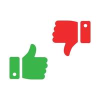 Thumbs up and thumbs down icon. Like and dislike silhouette sign. Disagree with agree symbol. Arm gesture. Isolated on white background vector