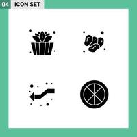 Mobile Interface Solid Glyph Set of 4 Pictograms of bucket intersect dates ramadan left Editable Vector Design Elements