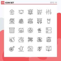 Universal Icon Symbols Group of 25 Modern Lines of tuning controls online wine beer Editable Vector Design Elements