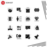 paquete de iconos de vector de stock de 16 signos y símbolos de línea para habilidades iniciar elementos de diseño de vector editables de música médica