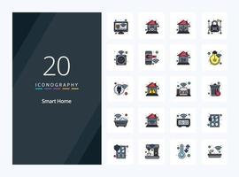 20 Smart Home line Filled icon for presentation vector