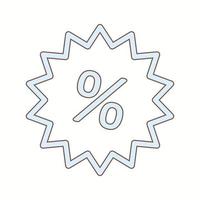 Beautiful Percentage tag vector line icon