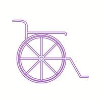 Beautiful wheel chair vector line icon