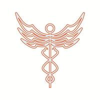 Beautiful Caduceus vector line icon