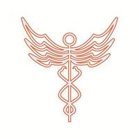 Beautiful Caduceus vector line icon