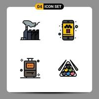 Set of 4 Modern UI Icons Symbols Signs for autocracy bag interest cancel ride vacation Editable Vector Design Elements