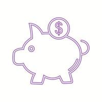 Beautiful Piggy vector line icon