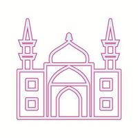 Beautiful mosque Vector line icon