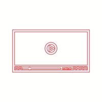 Beautiful Video player vector line icon