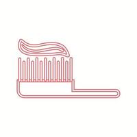 Toothpaste and brush line icon vector