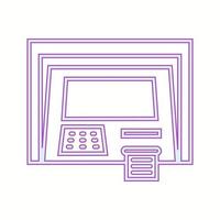 Beautiful ATM machine Vector line icon