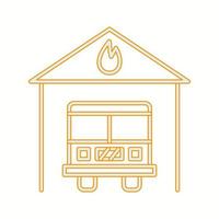 Beautiful Fire station Vector line icon