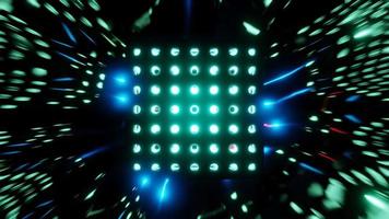 pulsierendes Licht magnetisch geometrisch farbiger Disco-Würfel VJ-Schleife. hochwertige 4k-Aufnahmen video