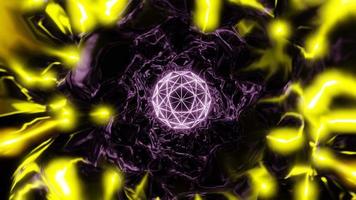 cyber ball avec visualisation de boucle vj de particules lumineuses vibrantes. images 4k de haute qualité video