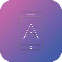 Navigation in mobile line icon vector