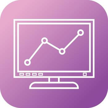 hermoso gráfico en el icono de línea de vector de computadora