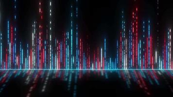 Colorful Glowing Music Equalizer Animation On Black Background. Audio Spectrum Music Background. Loop Animation Of Equalizer, Multicolored Sound Equalizer Animation Nightclub And Disco Background video