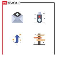 Universal Icon Symbols Group of 4 Modern Flat Icons of communication storage email memory forward Editable Vector Design Elements