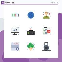 conjunto de 9 iconos de ui modernos símbolos signos para rc pc community tv monitor elementos de diseño vectorial editables vector