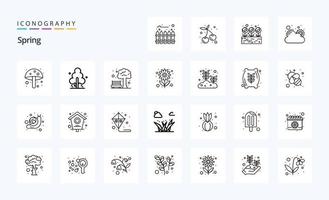 25 Spring Line icon pack vector