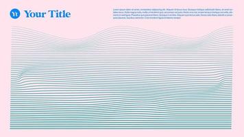 Vector abstract blue particles wave line on pink pastel background with Title Copy space