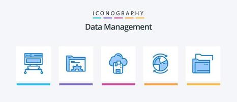 paquete de iconos azul 5 de gestión de datos que incluye datos. red. nube. grafico. datos. diseño de iconos creativos vector