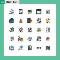 Pictogram Set of 25 Simple Filled line Flat Colors of commerce browser devices app holding Editable Vector Design Elements