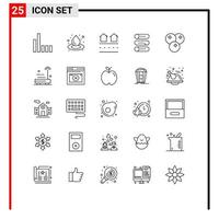 Universal Icon Symbols Group of 25 Modern Lines of food cranberry housing on off device Editable Vector Design Elements