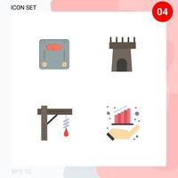 Pack of 4 creative Flat Icons of machine electric weight sand light Editable Vector Design Elements