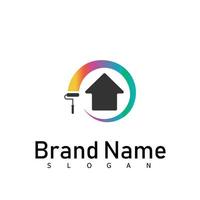 home paint logo real estate design symbol building vector
