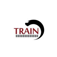tren logo transporte viaje tecnología ferrocarril vector