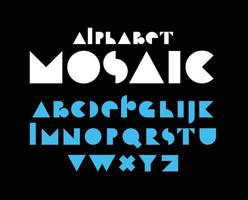 Modern abstract font made of geometric shapes. vector