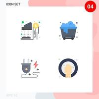 4 iconos creativos signos y símbolos modernos de energía bancaria desperdicio de dinero elementos de diseño vectorial editables a mano vector