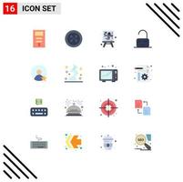 16 Creative Icons Modern Signs and Symbols of profile rating canvas unlock off Editable Pack of Creative Vector Design Elements