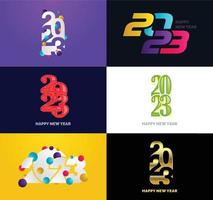 Big Set of 2023 Happy New Year logo text design 2023 number design template vector