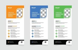 Creative business rack card or dl flyer design template vector