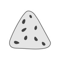 Onigiri vector illustration in flat style. Traditional japanese rice ball. Doodle design