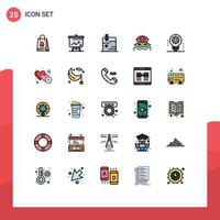 25 Filled line Flat Color concept for Websites Mobile and Apps light bulb artificial intelligence business ai costume mask Editable Vector Design Elements